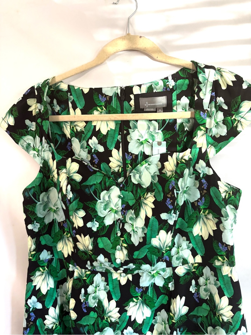 NWT Anthropologie The Cecily Floral Green Sweetheart Midi Dress Size 2X - Picture 6 of 11